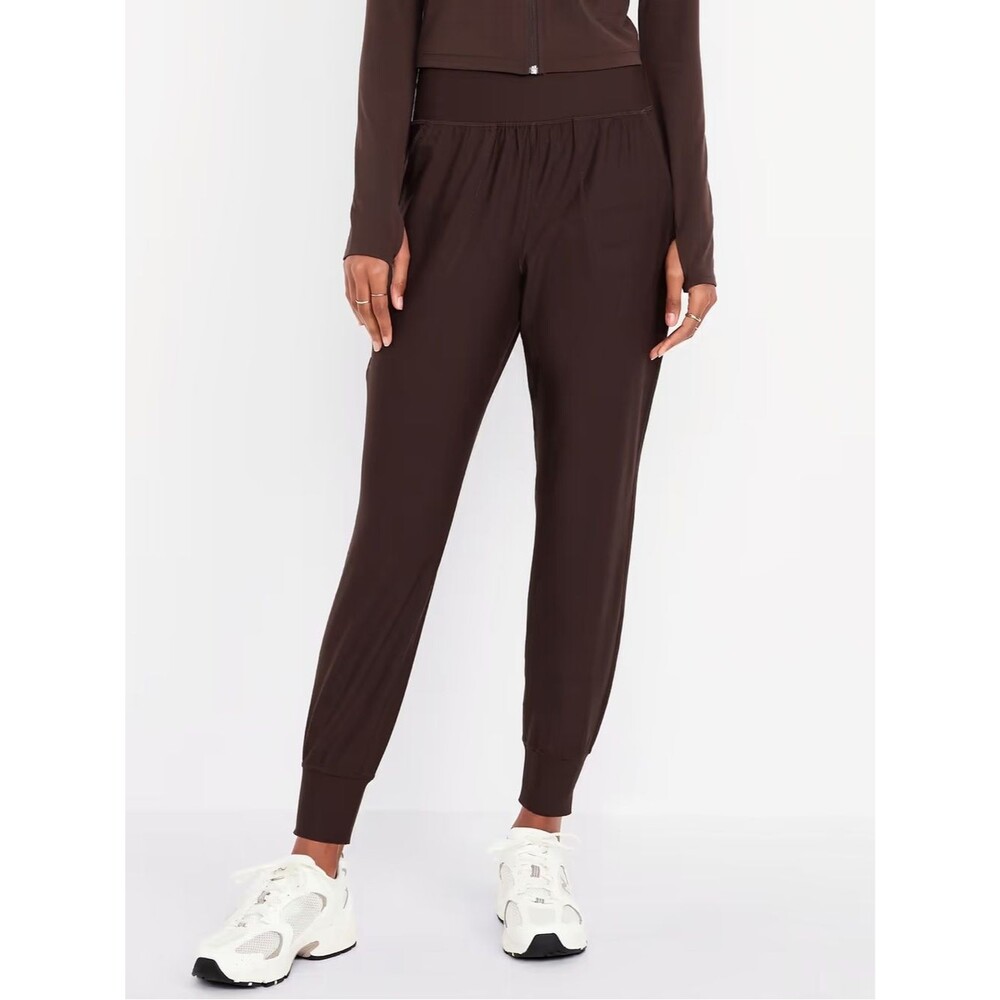 Old Navy PowerSoft Pocket Women’s Brown High-Rise Joggers Coffee Large Tall